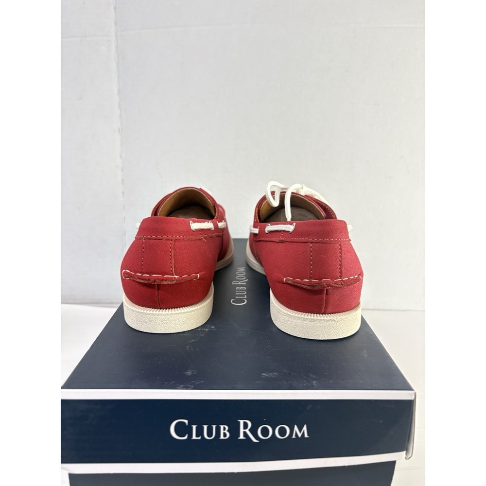 Club Room Men's Red Comfort Elliot Round Toe Lace-Up Boat Shoes Size 7M - Picture 3 of 6